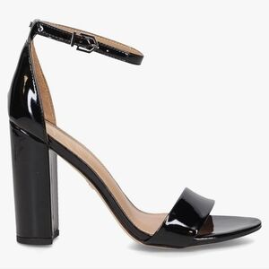 SAM EDELMAN YARO Ankle Strap Sandal Heel in Black Patent, NWOT